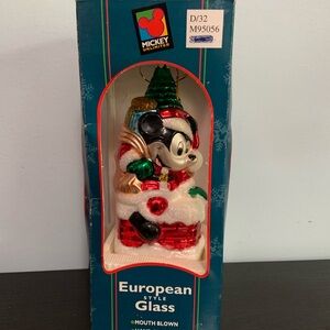 Mickey Unlimited European Style Glass Ornament